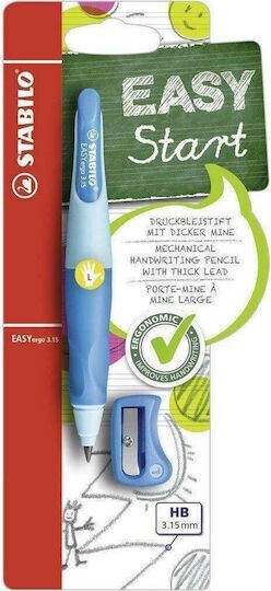 Stabilo Молив Easy-ergo 3.15 Left + Острилка Син B-46867
