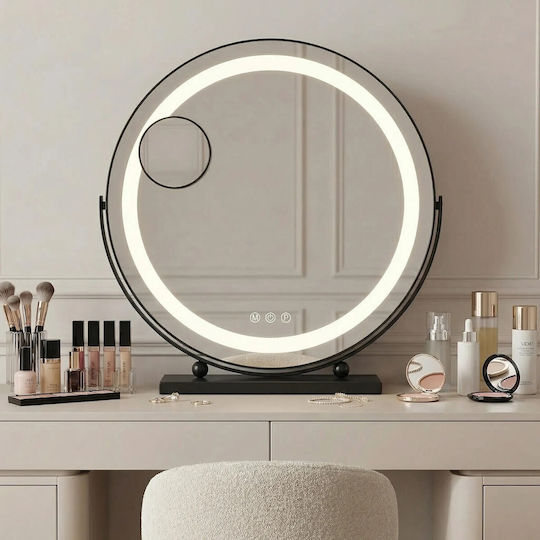 Rea Tape Makeup Mirror Wall with Light Black