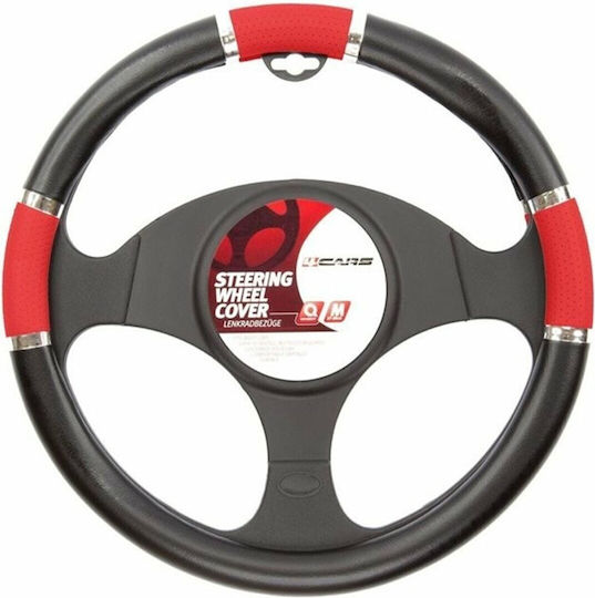 4cars Husa Pentru Volan M Ø 37/39 Cm Negru Roșu