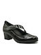Pointed Toe Heels In Patent Leather With Low Black Heel