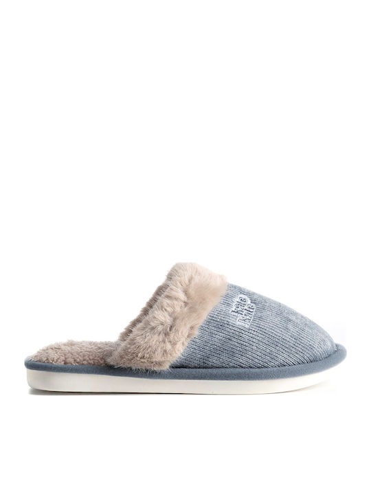 Jomix Anatomic Women's Slippers with Fur Blue