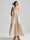 Sommer Maxi Damenkleid Beige