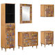 vidaXL Bathroom Vanity Unit without Sink M62xB33xH58cm Natural
