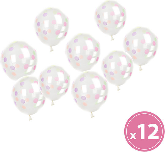 Set 12 Baloane Zi De Naștere Cu Nume Transparente 30cm