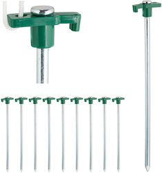 Relaxdays Set 10 Durable Tent Pegs Dark Green S...