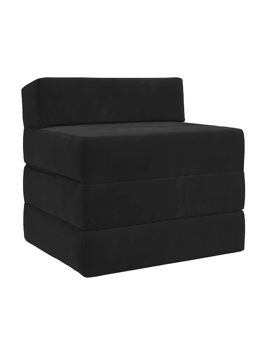 Sessel Bett Samt Schwarz 200x70x63cm
