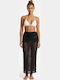 Lace Skirt Pareo Gathered Black Black