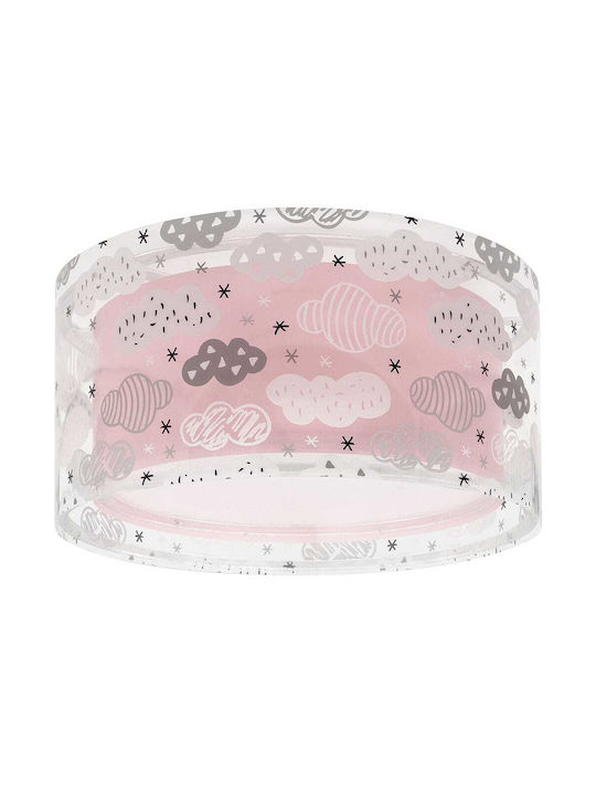Ango Single-Light Kids Ceiling Mount Light from Plastic with E27 Socket Pink