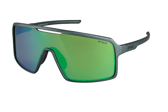 R2 Cycling Glasses with Green Frame and Multicolour Lenses