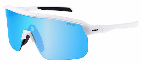 R2 Cycling Glasses with White Frame and Multicolour Lenses