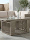 Outdoor Sitting Room Rattan Table Gray 100x55x37cm