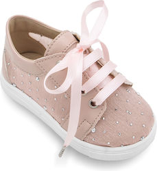 Gorgino Βαπτιστικά Δερμάτινα Sneakers Ροζ