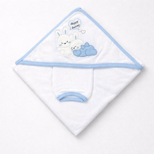 Kamtex Baby Halat De Baie Pentru Bebeluşi Cu Glugă Albastru Deschis 90x75 Cm