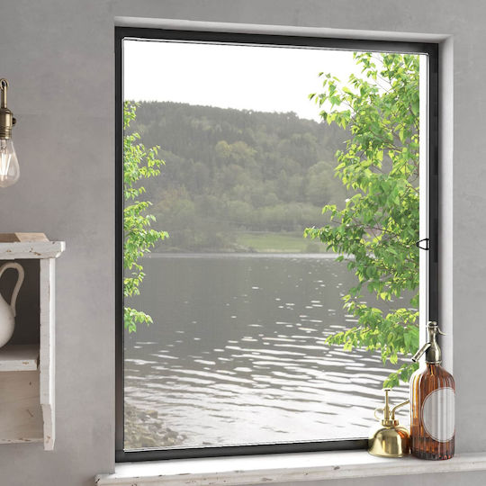 vidaXL Σίτα Παραθύρου από Fiberglass Γκρι με Πλαίσιο 140x120cm
