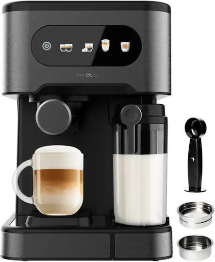 Cecotec Espressor Power 1350W Presiune 20 Bar pentru Cappuccino Gri