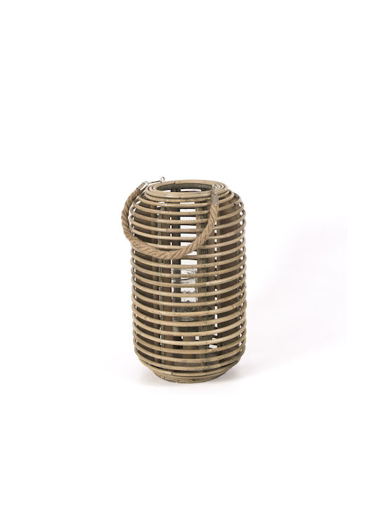 Lantern Rattan Rope Cylinder Shape Natural Color 23x38cm