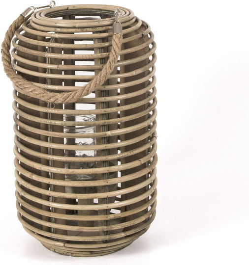 Lantern Rattan Rope Cylinder Shape Natural Color 23x38cm