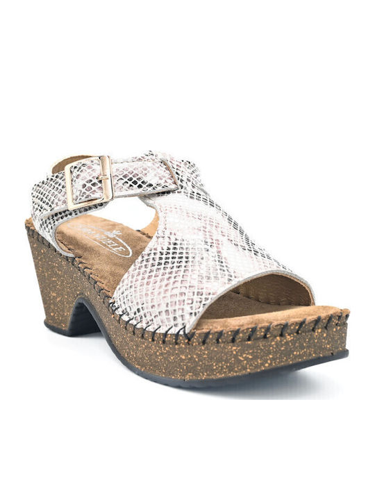 Emanuele Leather Anatomic White Sandals