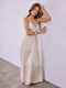 Celestino Damen Maxi Kleid Aus Baumwolle Beige