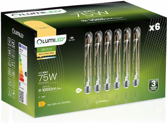 Lumiled LED Glühbirne 8W für E27 Fassung und T30 Form Warmes Weiß 1055lm