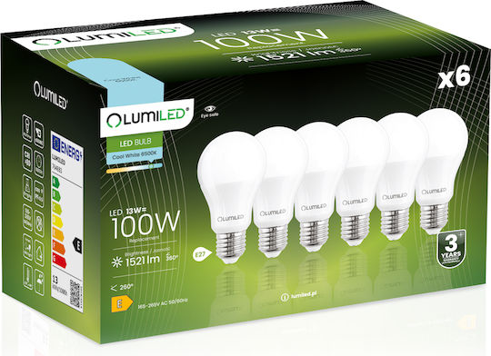 Lumiled LED Лампа 13W За Накрайник E27 И Форма A60 Хладно Бяло 1521 Лумени