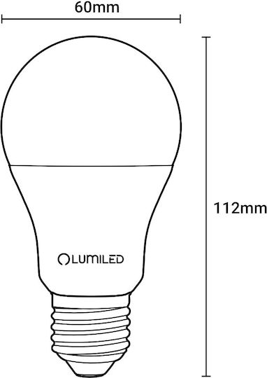 Lumiled Λάμπα LED 10W για Ντουί E27 και Σχήμα A60 Θερμό Λευκό 1055lm