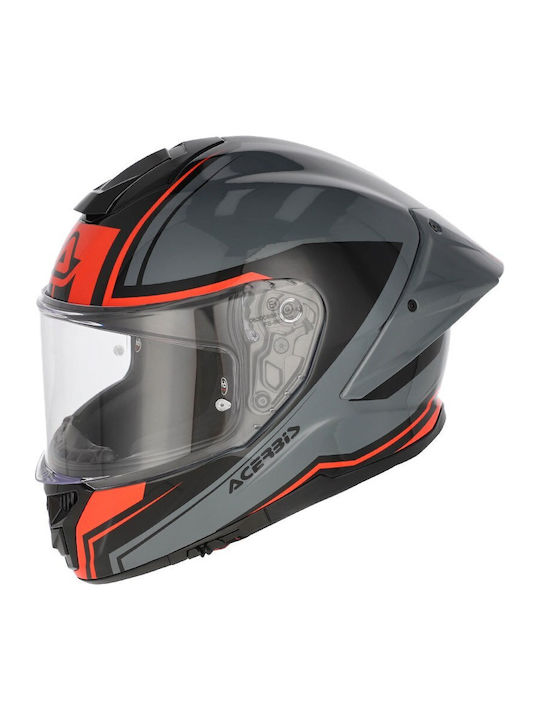 Acerbis Tarmak-X Grey/Red Motorcycle Helmet Ful...