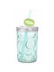 Koopman Wasserbrille aus Glas mit Strohhalm 500ml