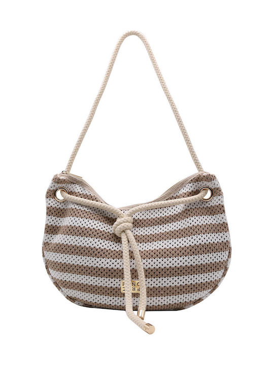 FRNC Beige Fabric Women's Drawstring Bag