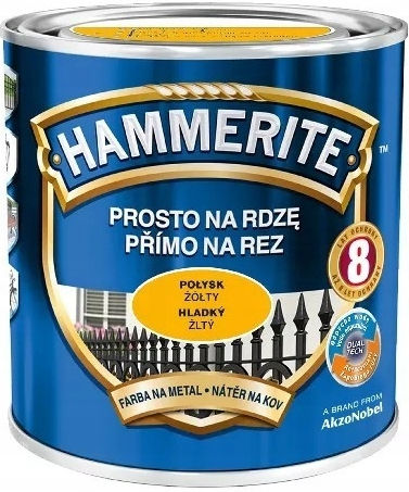 Hammerite Rust Paint 0.7l Yellow High Gloss Anti-corrosive Protective Metal