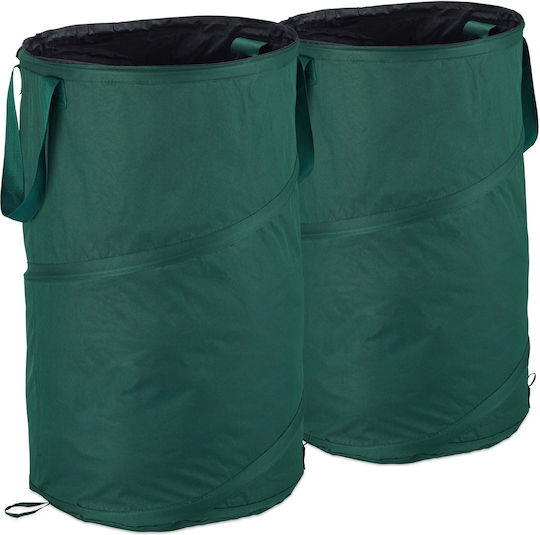 Set 2 Coșuri de Gunoi Pliabile Relaxdays 120 L Verzi Rezistente la UV