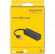 DeLock USB-Hub 4 Anschlüsse USB 2.0 mit Anschluss an einen Computer USB-A