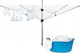 Rorets Folding Floor Clothes Drying Rack Aluminum for Garden with Hanging Length 2m