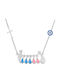 VTJ Necklace Family From Pink Gold Plated Silver Blue
