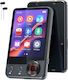 Mp3 Player Ecran Tactil 2.4 Inch Bluetooth 5.3 128gb Suportă Card 128gb Difuzor Hifi Radio Fm Reportofon Usb-c Căști Negru Gri
