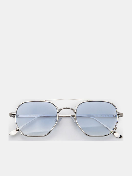 Luigi Männliche Sonnenbrillen mit Hellblauem metallischem Rahmen und Hellblauem Glas 4898376