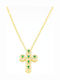 Ios Women's Cross from Gold Plated Silver with Chain