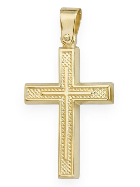 Goldjewels Women's Gold Cross 9K Double Sided Without Chain