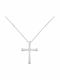 Atofio Kosmima White Gold Cross 14K with Chain