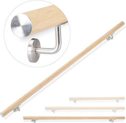 Aluminium Geländer Eiche Look Relaxdays Hellbraun 200 Cm