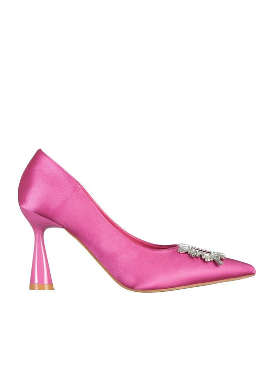 Pantofi cu Toc Înalt Ascuțiți din Piele Fuchsia