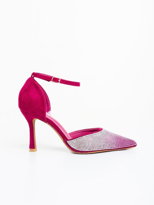 Pantofi cu Toc Înalt Ascuțiți din Piele Fuchsia