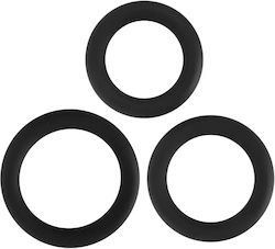 Set 3 Penis Rings Triple X Silicone Black Guilty Toys