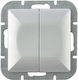Abex Recessed Double Wall Switch Silver