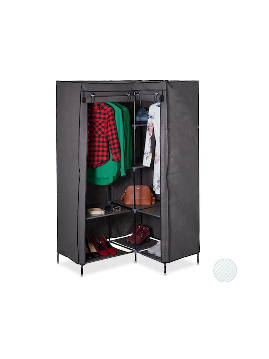 Relaxdays Dulap Din Material De Colț Cu Fermoar Și Rafturi În Culoare Gri 100x83x169cm