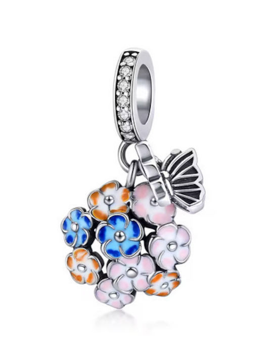Daskalakis Charm Floare din Argint cu Zircon