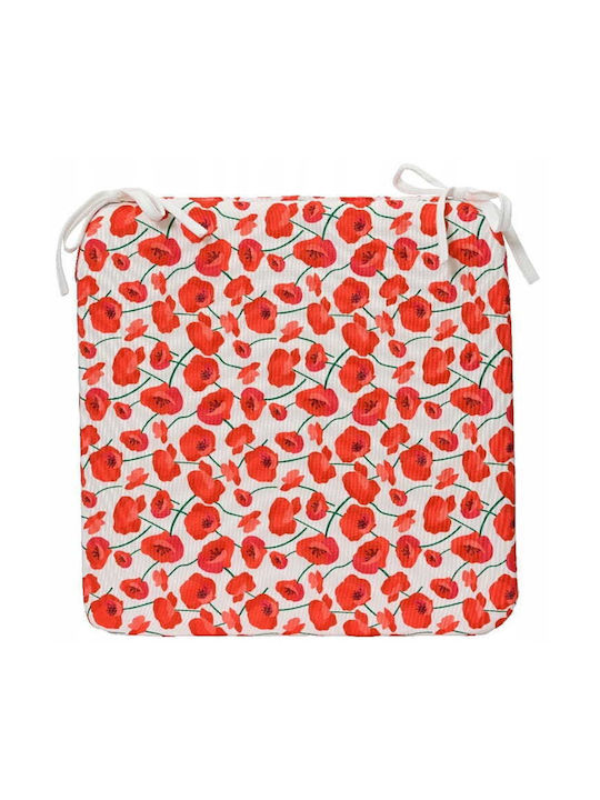 Kaemingk Μαξιλάρι Καρέκλας Κήπου με Πλάτη Red/white 40x40εκ.