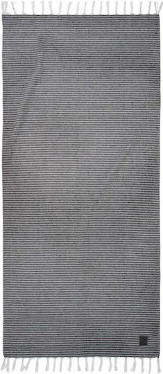Greenwich Polo Club Strandtuch Pareo Baumwolle Schwarz mit Fransen 80x170cm