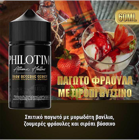 Philotimo Flavor Shot Dark Reserve Series Ice Cream 9ml/60ml 1pc Strawberry Ice Cream With Sour Cherry Syrup