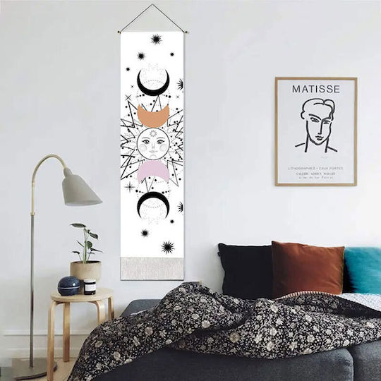 FRIPIA Hängende Wanddekoration Weißes Stoff 130x32,5cm